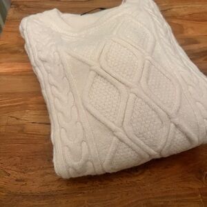 Cozy White Cable Knit Sweater